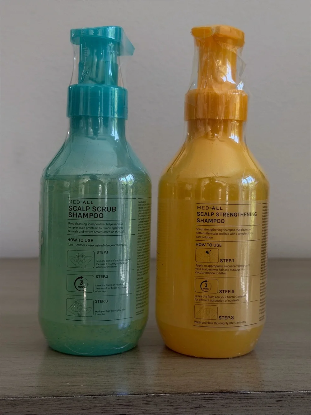 NEW MED:ALL Scalp Care Duo | Scalp Scrub + Scalp Strengthening Shampoo (KBeauty)